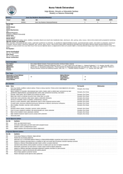 MMM411 - Bursa Teknik &Uuml;niversitesi