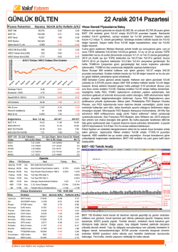 G&Uuml;NL&Uuml;K B&Uuml;LTEN 22 Aralık 2014 Pazartesi