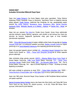 HASAN ARAT Acıbadem &Uuml;niversitesi M&uuml;tevelli Heyet &Uuml;yesi