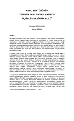 kamu sekt&ouml;r&uuml;n&uuml;n yeniden yapılandırılmasında &uuml;&ccedil;&uuml;nc&uuml; sekt&ouml;r&uuml;n rol&uuml;