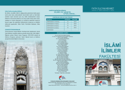 isl&acirc;m&icirc; ilimler fak&uuml;ltesi - Fatih Sultan Mehmet Vakıf &Uuml;niversitesi
