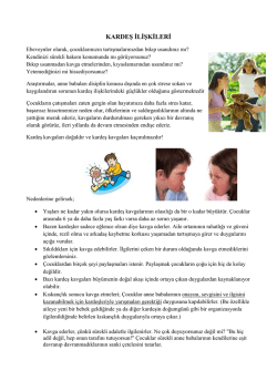 KARDEŞ İLİŞKİLERİ