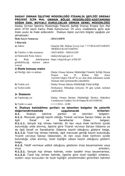 DADAY ORMAN İŞLETME M&Uuml;D&Uuml;RL&Uuml;Ğ&Uuml; FİDANLIK ŞEFLİĞİ