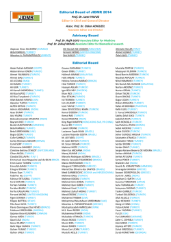 Editorial Board of JIDMR 2014 Prof. Dr. Izzet YAVUZ Editor-in