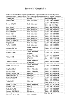 Sorumlu Y&ouml;neticilik listesi