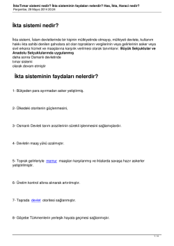 İkta/Tımar sistemi nedir? İkta sisteminin faydaları nelerdir? Has, İkta