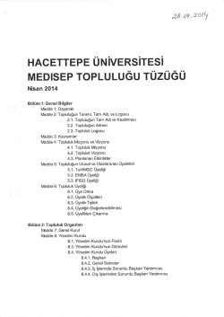 HACETTEPE &Uuml;NİVERSİTESİ MEDısEP TOPLULUĞU T&Uuml;Z&Uuml;Ğ&Uuml;