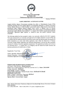 Murad Faramazov - Aksaray Üniversitesi Dış İlişkiler Koordinatörlüğü