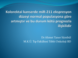Kolorektal kanserde miR-211 ekspresyon d&uuml;zeyi normal