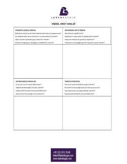 KİŞİSEL SWOT ANALİZİ