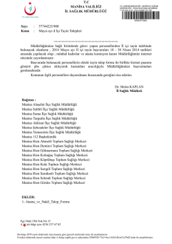 Mayıs ayı il İ&ccedil;i Tayin Talepleri