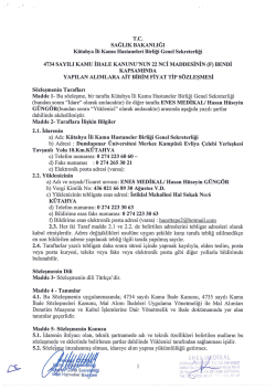 enes medikal - K&uuml;tahya İli Kamu Hastaneleri Birliği Genel Sekreterliği
