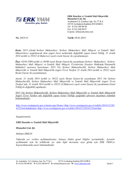 2015 yılında uygulanacak olan YMM ve SMMM asgari &uuml;cret