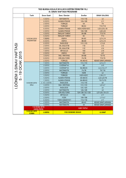 I. D&ouml;nem III. Sınav Haftası