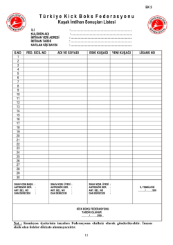 Kuşak İmtihan Sonu&ccedil;ları Listesi