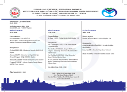 BİRİNCİ OTURUM 10:20 - 12:00 Oturum Başkanı Prof. Dr