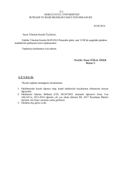 T.C DOKUZ EYL&Uuml;L &Uuml;NİVERSİTESİ İKTİSADİ VE İDARİ BİLİMLER