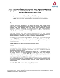 Fıdıc Uluslararası İnşaat S&ouml;zleşmeleri İle Kamu İhalelerinde