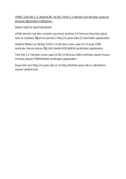 UFND, Türk Dili 1-2, Atatürk İlk. Ve İnk. Tarihi 1