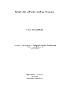 Savaş Su&ccedil;ları ve Uluslararası Ceza Mahkemesi Suhad - EMU I-REP