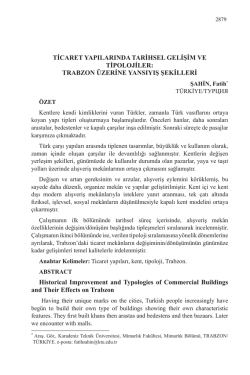 TİCARET YAPILARINDA TARİHSEL GELİŞİM VE TİPOLOJİLER