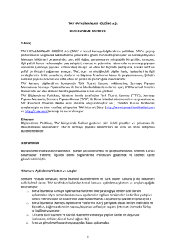 PDF d&ouml;k&uuml;manını indir - TAV Yatırımcı İlişkileri