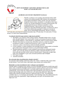 &Ccedil;OCUKLARDA &Ouml;KS&Uuml;R&Uuml;K NEDENLERİ