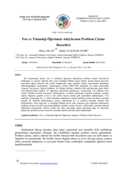 Fen ve Teknoloji &Ouml;ğretmen Adaylarının Problem