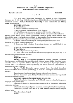 İLANI i&ccedil;in TIKLAYINIZ.