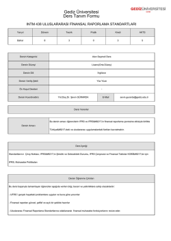 INTM438 - Gediz &Uuml;niversitesi