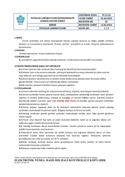 PATOLOJI LABORA TUARI ISLEYIS I NTRAOPERATIF KO