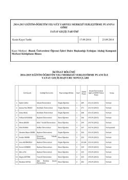 2014-2015 merkezi yerleştirme puanı ile yatay ge&ccedil;iş başvuru sonu&ccedil;ları