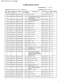 İLANEN TEBLİĞ LİSTESİ