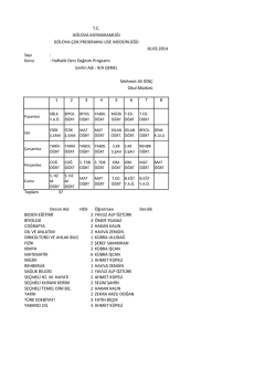 sınıfların ders programı