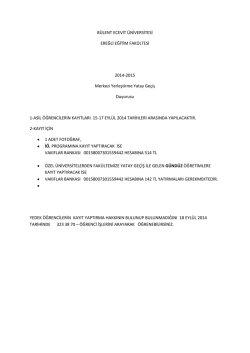 Merkezi Yatay Ge&ccedil;iş Duyurusu - Ereğli Eğitim Fak&uuml;ltesi