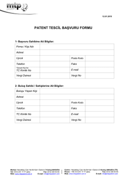 MARKA TESCİL BAŞVURU FORMU