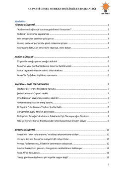 AK PARTİ GENEL MERKEZ DIŞ İLİŞKİLER BAŞKANLIĞI İçindekiler