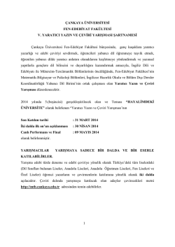 &Ccedil;ANKAYA &Uuml;NİVERSİTESİ YARIŞMA ŞARTNAMESİ