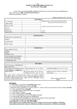 T.C. ERCİYES &Uuml;NİVERSİTESİ REKT&Ouml;RL&Uuml;Ğ&Uuml;NE (Personel Daire