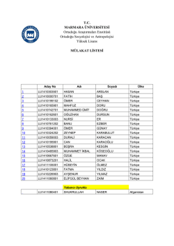 T.C. MARMARA &Uuml;NİVERSİTESİ Ortadoğu Araştırmaları Enstit&uuml;s&uuml;
