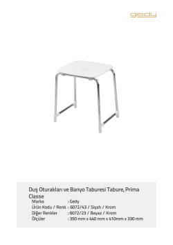 Duş Oturakları ve Banyo Taburesi Tabure, Prima Classe