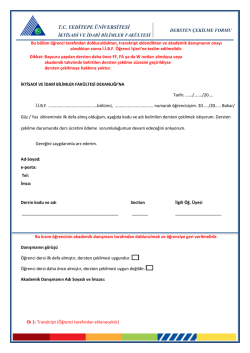 Dersten &Ccedil;ekilme - İktisadi ve İdari Bilimler Fak&uuml;ltesi