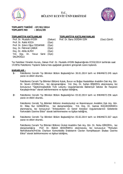 07/02/2014 Tıp Fak&uuml;ltesi Y&ouml;netim Kurulu Kararı