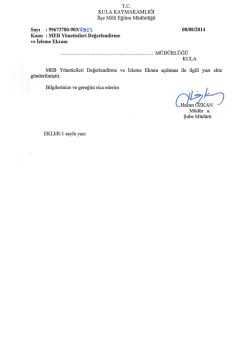 MEB Y&ouml;neticileri Değerlendirme ve İzleme Ekranı