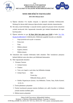 MMZ 3008 D&Ouml;K&Uuml;M TEKNOLOJİSİ