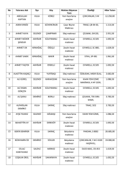 2014 Makine Ekipman Desteği Uygulama S&ouml;zleşmesi ONAY LİSTESİ