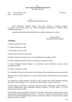 Ağustos 2014 Tarihli Meclis G&uuml;ndemi