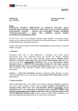Bankalar, Sigorta Şirketleri Ve Sermaye Piyasası