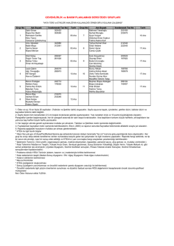 G&Uuml;VENİLİRLİK ve BAKIM PLANLAMASI DERSİ &Ouml;DEV GRUPLARI