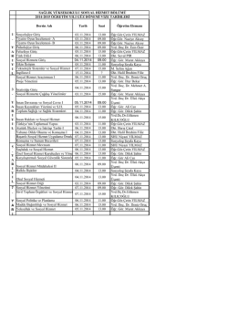 Dersin Adı Tarih Saat &Ouml;ğretim Elemanı Sosyolojiye Giriş 03.11.2014